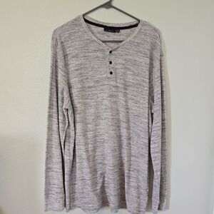 Marc Anthony Gray Marled Long Sleeve Shirt Size XL